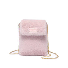 Plush Mobile Phone Bag Fashion Student Chain Faux Fur Bag